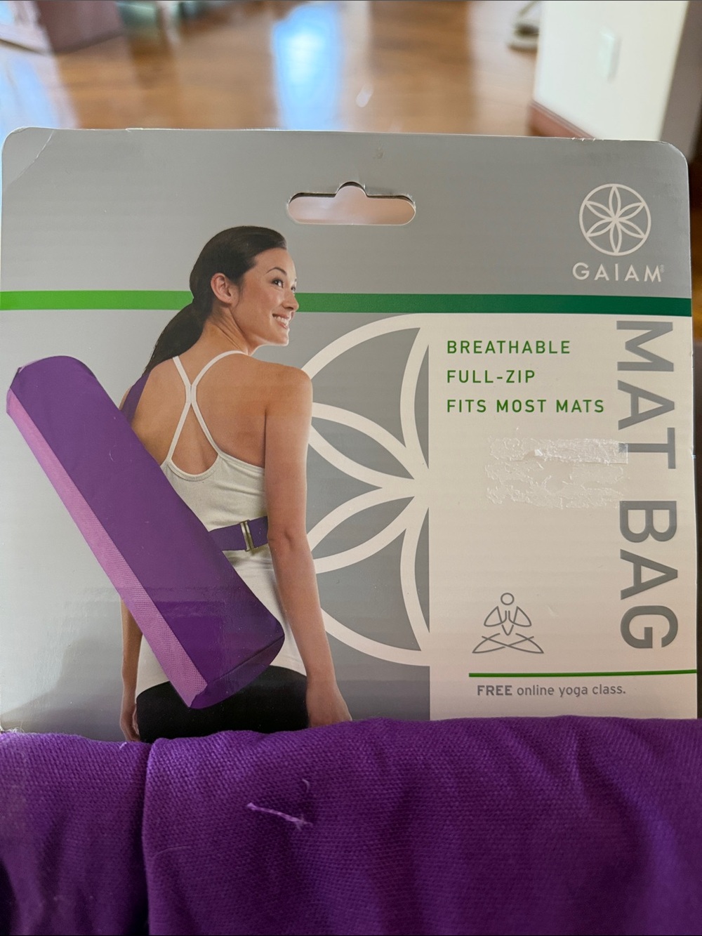 GAIAM Purple Mesh-Trim Yoga Mat Bag - Picture 2 of 6